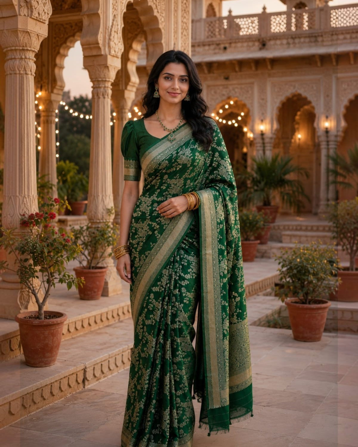 Crush Georgette Jaal pattern Saree