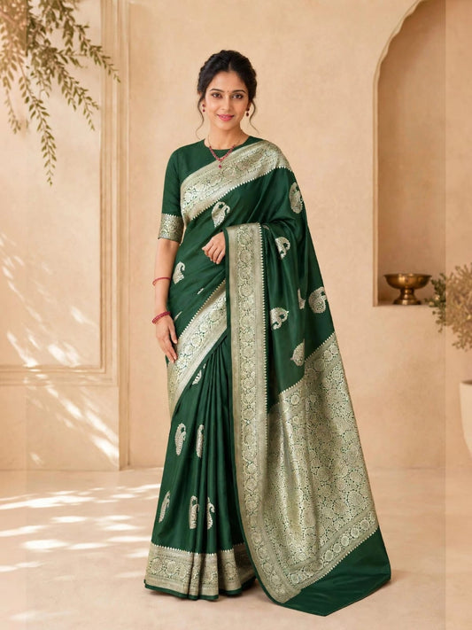 Benarasi  Semi silk saree with Mango butta