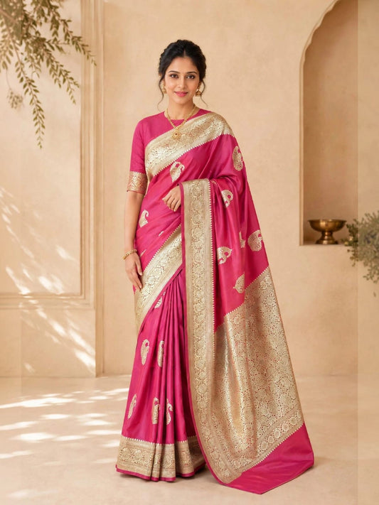 Benarasi  Semi silk saree with Mango butta