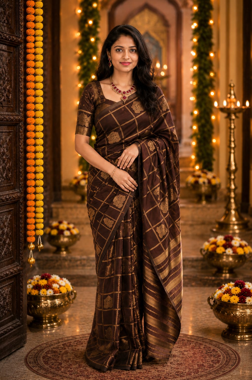 Georgette Crepe Silk Saree With Chariot Butta