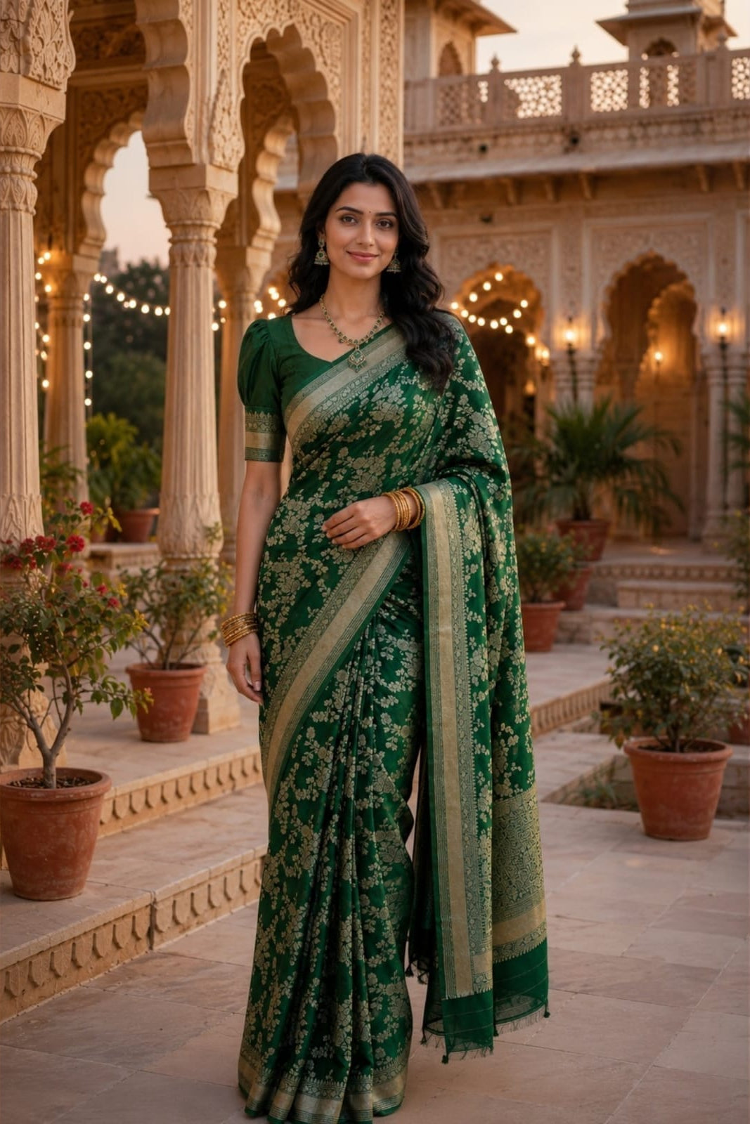 Crush Georgette Jaal pattern Saree