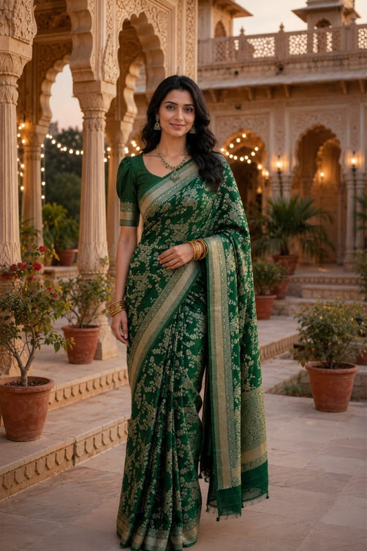 Crush Georgette Jaal pattern Saree
