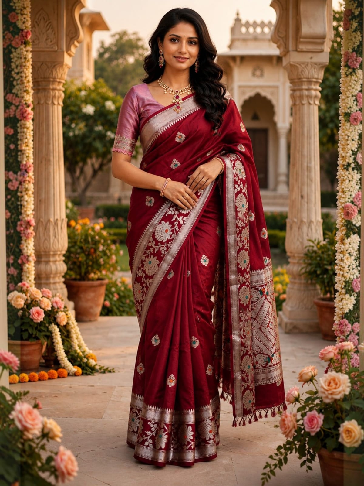 Viscose Mango Silk Saree