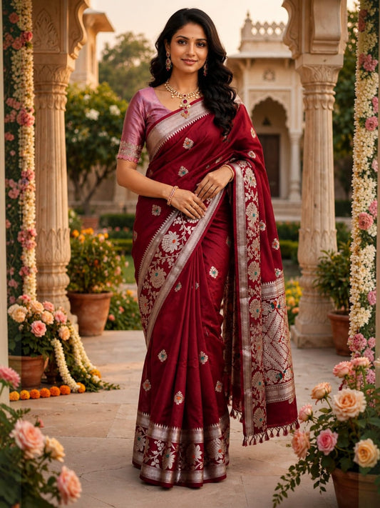 Viscose Mango Silk Saree