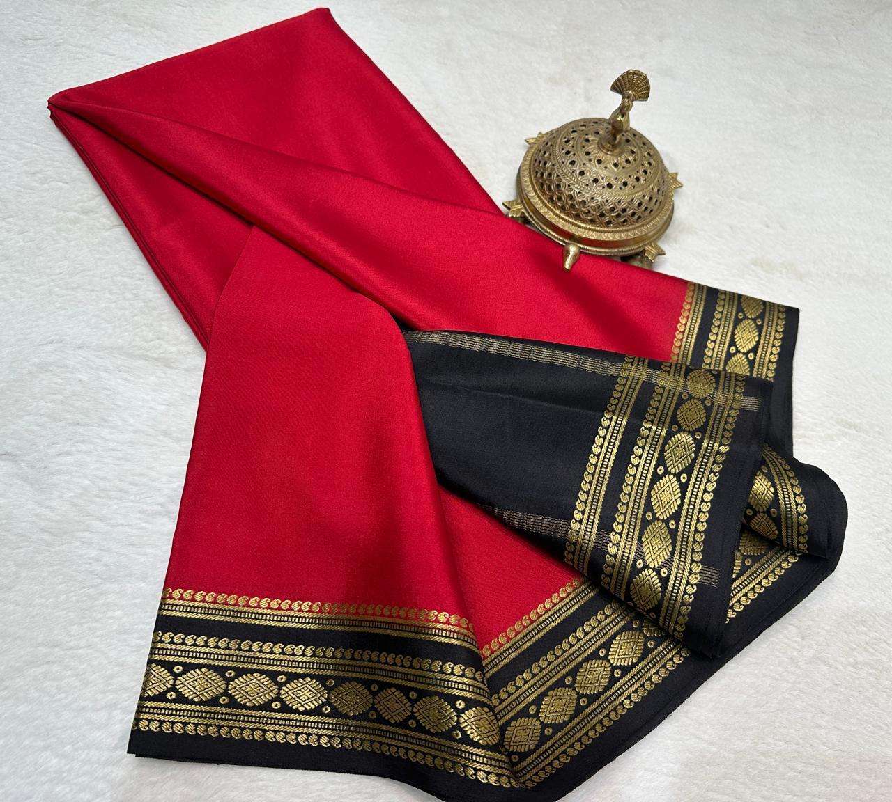 Rashmika Mandanna  Mysore crepe silk saree