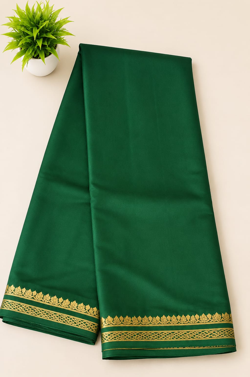 Mysore semi crepe silk Small border Saree